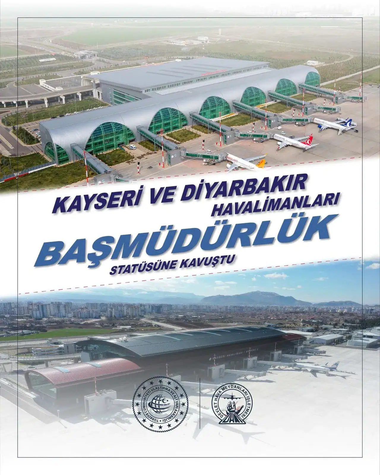 Kayseri Havalimanı Başmüdürlük Statüsüne Yükseltildi! Sivas Listede Yer Almadı