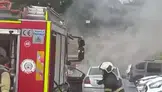 Hastane Otoparkında Otomobil Yangını: Ekipler Sevk Edildi