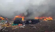 Sivas’ın Şarkışla ilçesinde vahşi depolama alanında çıkan yangın 5’inci gününde de devam ediyor
