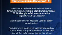 Sivas’ta Mevlana Caddesi Trafiğe Kapatılıyor