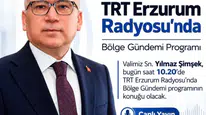 Sivas Valisi Yılmaz Şimşek, TRT Erzurum Radyosu’na Konuk Oluyor