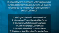 Sivas’ta Kurban Kesim Alanları Açıklandı