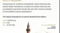 AK Parti’nin 25. Kuruluş Yıl Dönümünde Sivas’ta Mevlit Programı Düzenlenecek