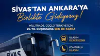 AK Parti’nin 25. Yıl Mitingi İçin Sivas’tan Ankara’ya Ücretsiz Ulaşım