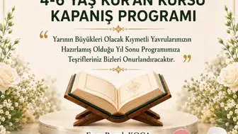 Gemerek’te 4-6 Yaş Kur’an Kursu Kapanış Programı Düzenleniyor
