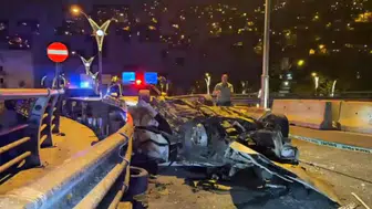Takla atan araç hurda yığınına döndü
