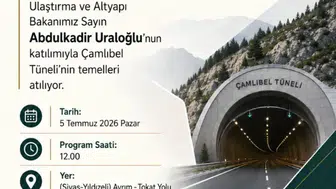 Çamlıbel Tüneli'nin Temeli Bugün Atılıyor: Bakan Uraloğlu Sivas'ta