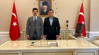 Gürün Kaymakamı Selami Alper Özkan'dan Darende Kaymakamı Şeref Gülyer'e Nezaket Ziyareti
