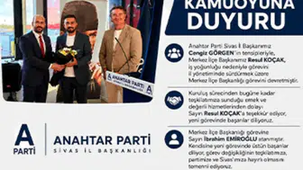 Anahtar Parti Sivas Merkez İlçe Başkanlığı'nda Görev Değişimi
