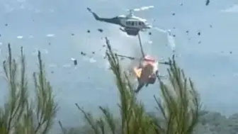 Yunanistan'da Orman Yangınında Dehşet! 2 Helikopter Havada Çarpıştı