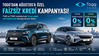 TOGG'dan Ağustos Kampanyası: 800 Bin TL Faizsiz Kredi