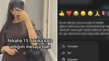 Geline büyük şok! Nikaha 15 dakika kala kayınpederin gönderdiği mesaja bakın