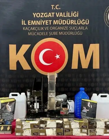 Yozgat’ta 5 bin doldurulmuş makaron ve etil alkol ele geçirildi