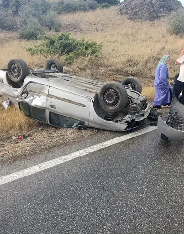 Salda Köyü Yakınlarında Korkutan Kaza: Kontrolden Çıkan Araç Devrildi