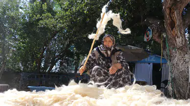 Yün yorgan mesaisi başladı: Sivas’ta kış hazırlığı