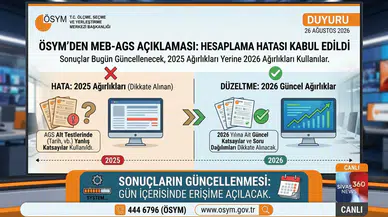 ÖSYM'den MEB-AGS Açıklaması: Hesaplama Hatası Kabul Edildi, Sonuçlar Bugün Güncellenecek