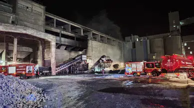 Sivas’ta çimento fabrikasında yangın alarmı