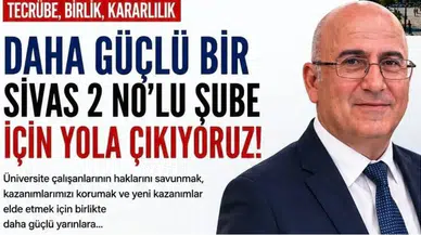 Nizamettin Koç, Eğitim-Bir-Sen Sivas 2 Nolu Şube Başkanlığına Adaylığını Açıkladı!