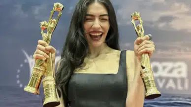 Altın Koza'da En İyi Kadın Oyuncu belli oldu! Hazar Ergüçlü'nün ödül mutluluğu...