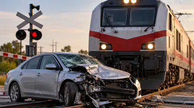 Hatay'da Feci Kaza! Tren Otomobili Metrelerce Sürükledi