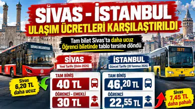 Sivas ve İstanbul Ulaşım Ücretleri Karşılaştırıldı: Öğrenci Tarifesi Dikkat Çekti