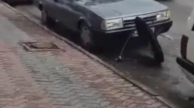 Sivas’ta Kuvvetli Rüzgar: Uydu Anteni Uçurdu, Park Halindeki Aracın Tavanını Parçaladı
