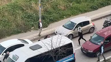 Coplu Yol Verme Kavgası: Motosikletçiye Saldırı Anı!