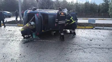 Kabala Mahallesi’nde Otomobil Devrildi, Sürücü Yaralandı