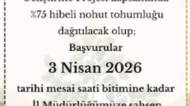 Sivas’ta Çiftçilere %75 Hibeli Nohut Tohumu Desteği Başvuruları Başladı!