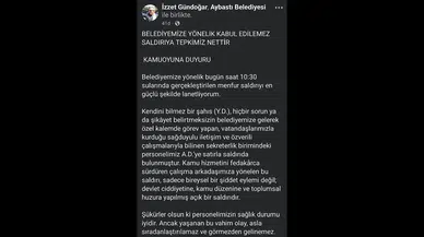Belediye Başkanının Sekreterine Satırla Saldırdı!