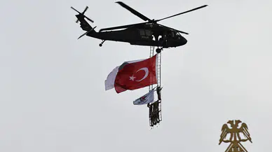 İnönü Bulvarı’nda Polis Korteji ve Helikopter Şovu