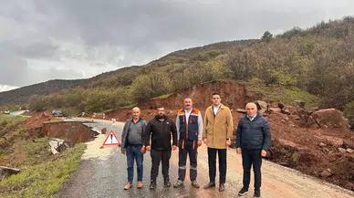 Zara’da Heyelan Sonrası Korkut–Kevenli Grup Yolunda Yerinde İnceleme