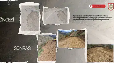 Koyulhisar’da Heyelan Bölgesinde Yol Güvenliği Artırıldı