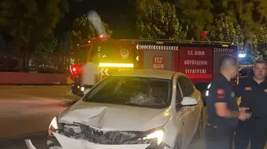 Otomobil ile motosiklet kafa kafaya çarpıştı