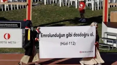ODTÜ Mezuniyet Töreni'nde dikkat çeken pankart: Emrolunduğun gibi dosdoğru ol