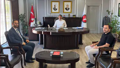 Koyulhisar Müftüsü Ali Şahin’den Kaymakam Yunus Emre Yıldız’a Ziyaret