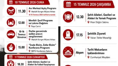 Sivas'ta 15 Temmuz Demokrasi ve Milli İrade Günü Programı Açıklandı