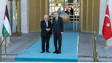 Cumhurbaşkanı Erdoğan, Filistin Devlet Başkanı Abbas'ı Resmi Törenle Karşıladı