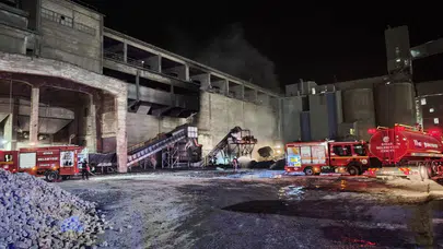 Sivas’ta çimento fabrikasında yangın alarmı
