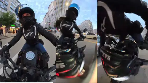 Sivas’ta Motosiklet Kazası Kamerada: Sürücü Takla Attı