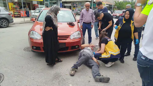 Öğle yemeğine gidiyordu! Belediye personeline otomobil çarptı
