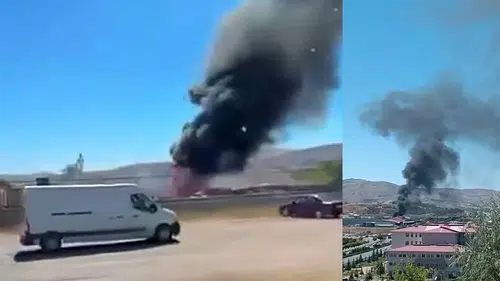 Sivas’ta Asfalt Tesisinde Tanker Yangını: Gökyüzü Dumana Büründü