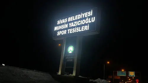 Sivas Gücü Belediyespor’un Yeni Işıklı Totemi Tamamlandı