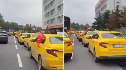 Taksicilerden Martı TAG Protestosu! İstanbul'da Trafik Aksadı