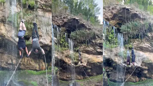 Yıldız Şelalesi'nde Nefes Kesen Meydan Okuma Kamerada