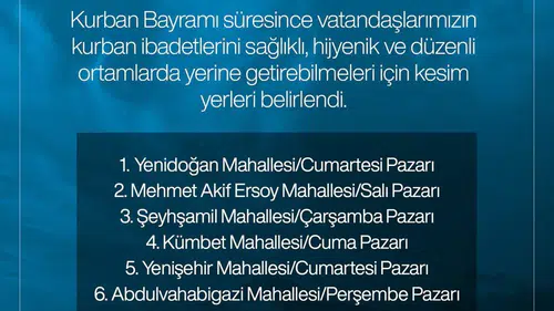 Sivas’ta Kurban Kesim Alanları Açıklandı
