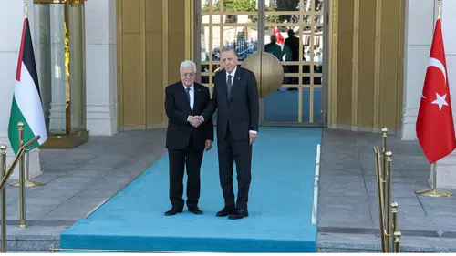 Cumhurbaşkanı Erdoğan, Filistin Devlet Başkanı Abbas'ı Resmi Törenle Karşıladı