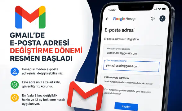 Gmail’de Yeni Dönem: E-Posta Adresi Değiştirme Özelliği Kullanıma Sunuldu Teknoloji devi Google, Gmail