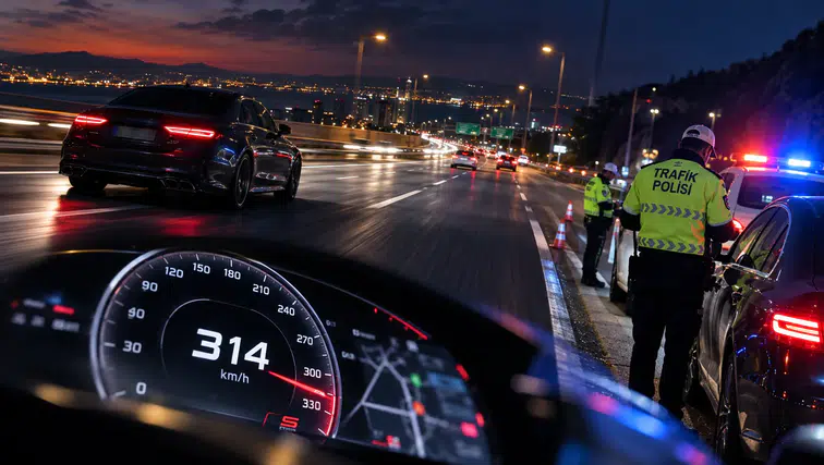 Otoyolda 314 kilometre hızla gidip o anları TikTok'ta paylaşan sürücüye para cezası