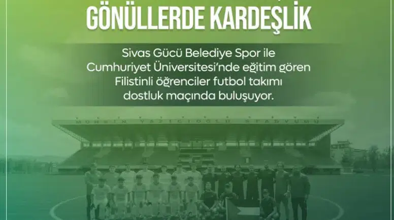 Sivas’ta Dostluk Maçı Heyecanı: Sivas Gücü Belediyespor Filistinli Öğrencilerle Buluşacak